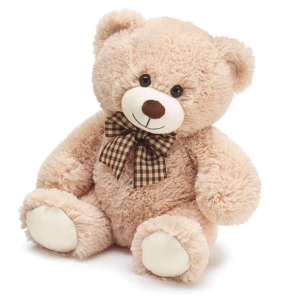 10" Sitting Beige Bear Plush - Pack  of 6