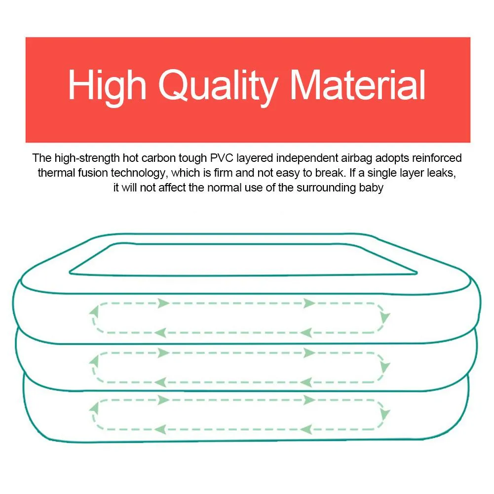 110/128/155CM Rectangular Inflatable Swimming Pool