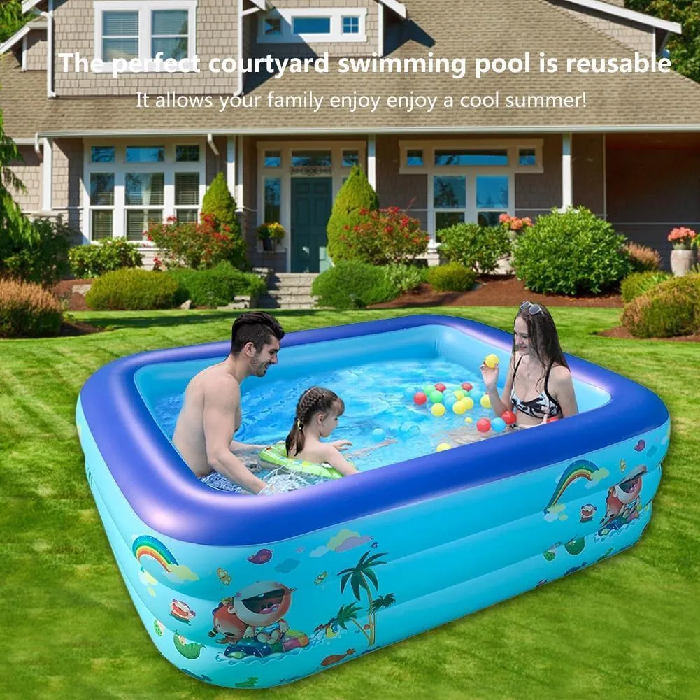 110/128/155CM Rectangular Inflatable Swimming Pool