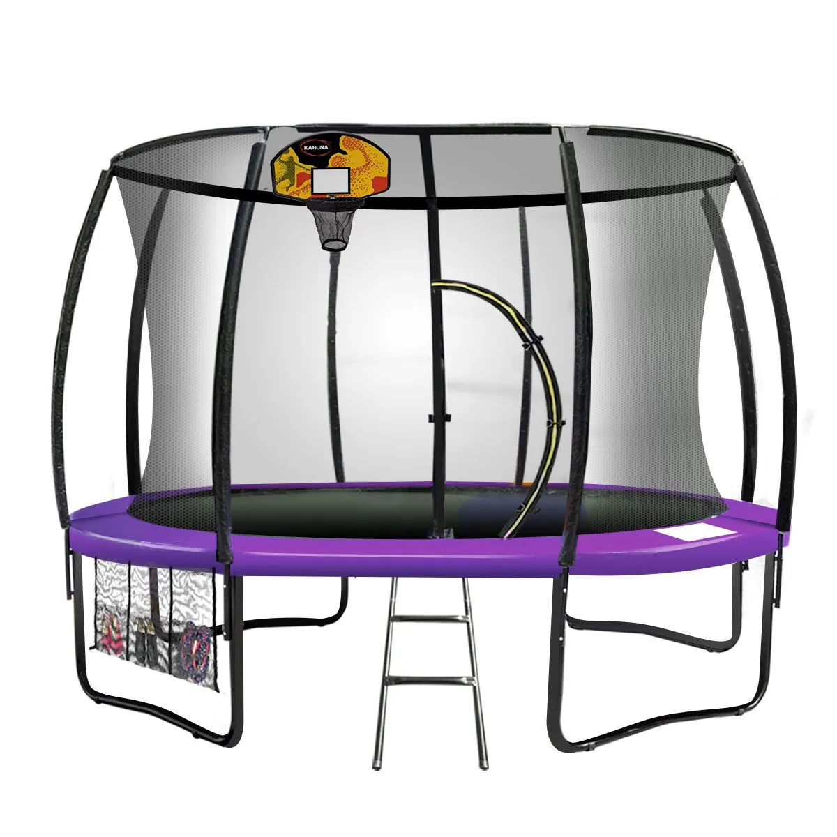 12ft Trampoline with Safety Net, Ladder & Hoop - Kahuna