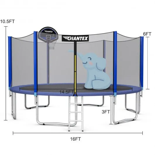 16ft  Bounce Jump Safety Enclosure Net