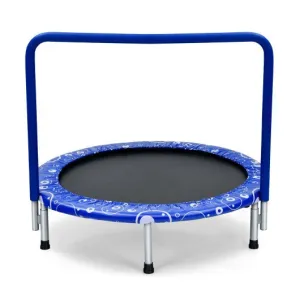 36 Inch Kids Trampoline Mini Rebounder with Full Covered Handrail -Blue