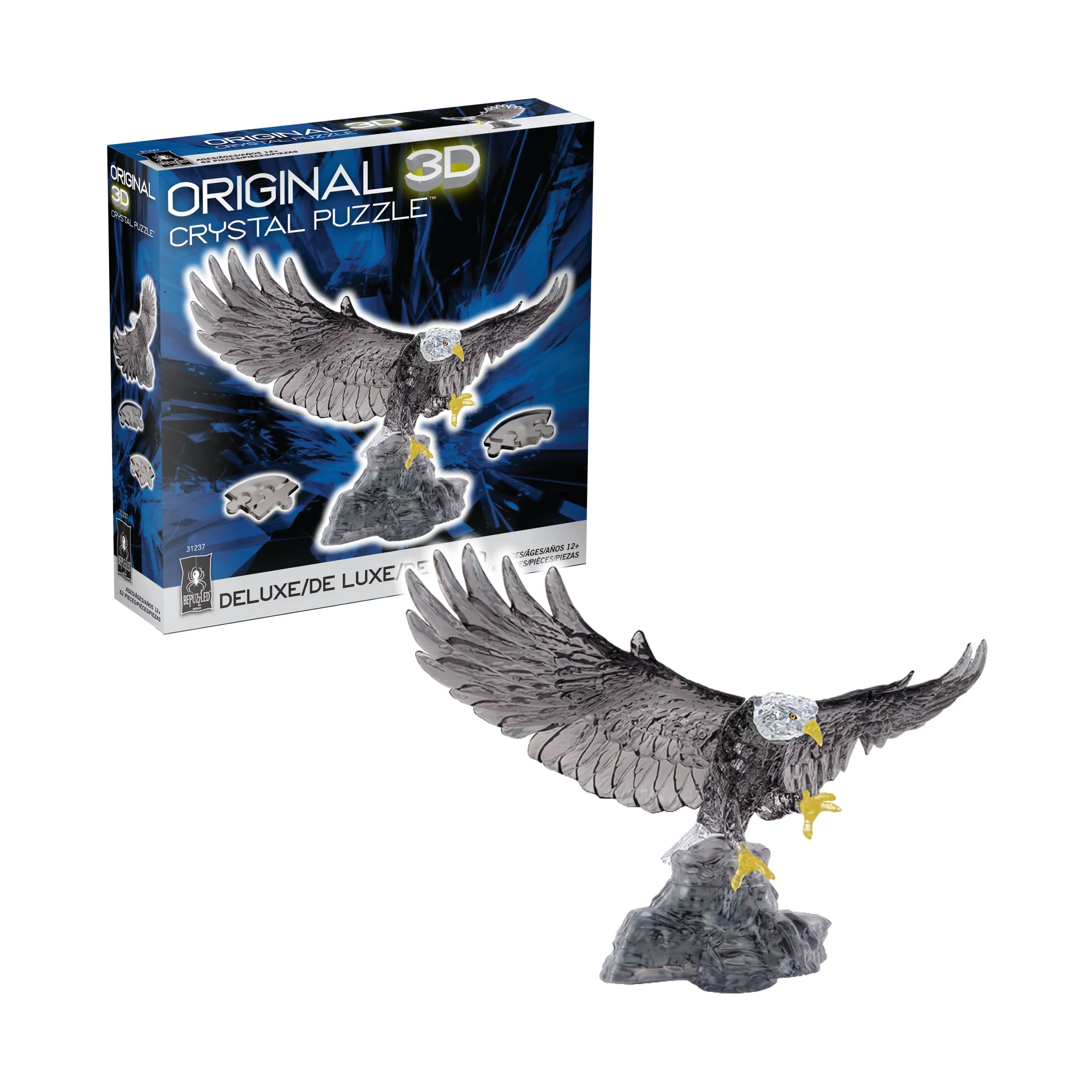 3D Crystal Puzzle - Eagle: 62 Pcs