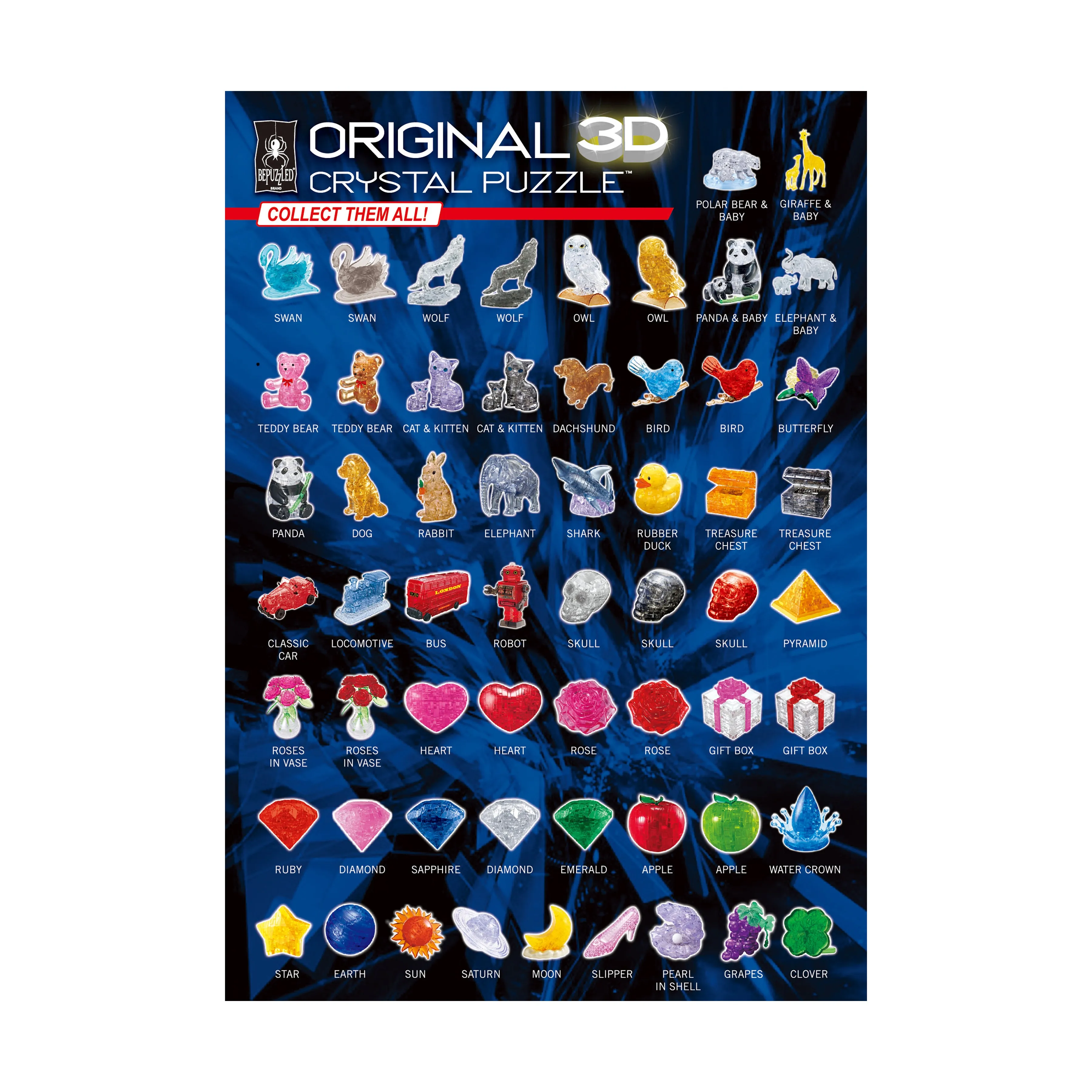 3D Crystal Puzzle - Eagle: 62 Pcs