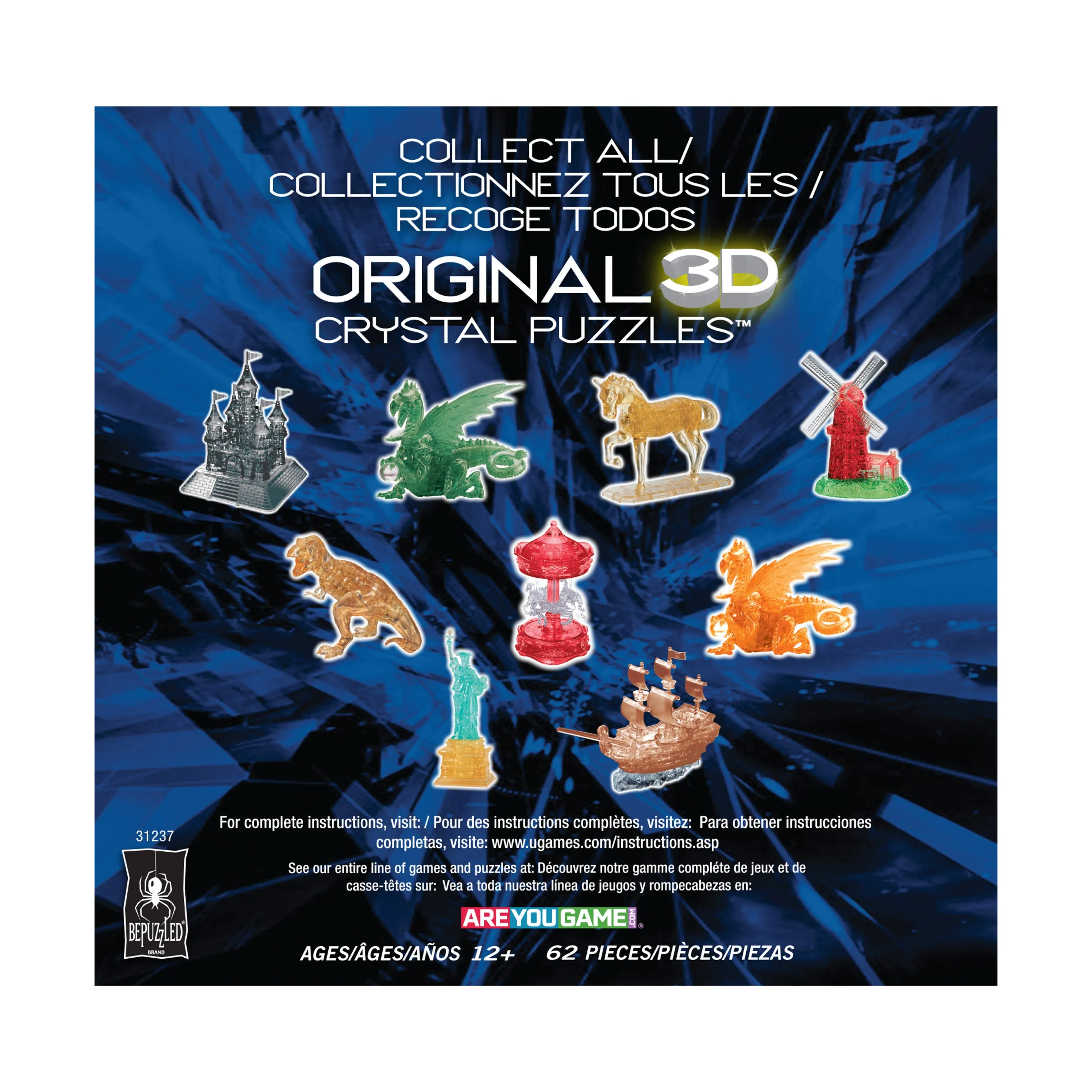 3D Crystal Puzzle - Eagle: 62 Pcs