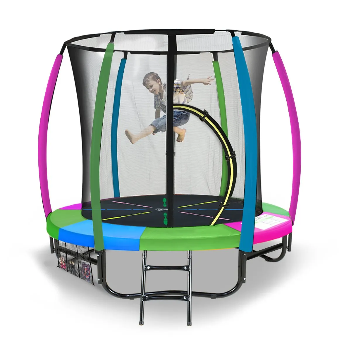 6ft Round Trampoline with Safety Net, UV Padding, Ladder - Kahuna