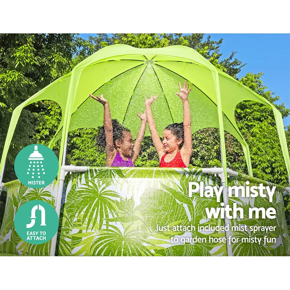 Above Ground Swimming Pool with Mist Shade Metal Frame Inflatable Family Pool