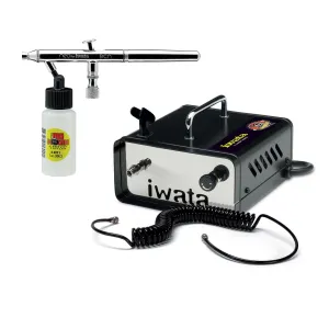 ANEST IWATA Neo Air Brush & Ninja Jet Air Compressor Kit Spray Tan Auto Beauty