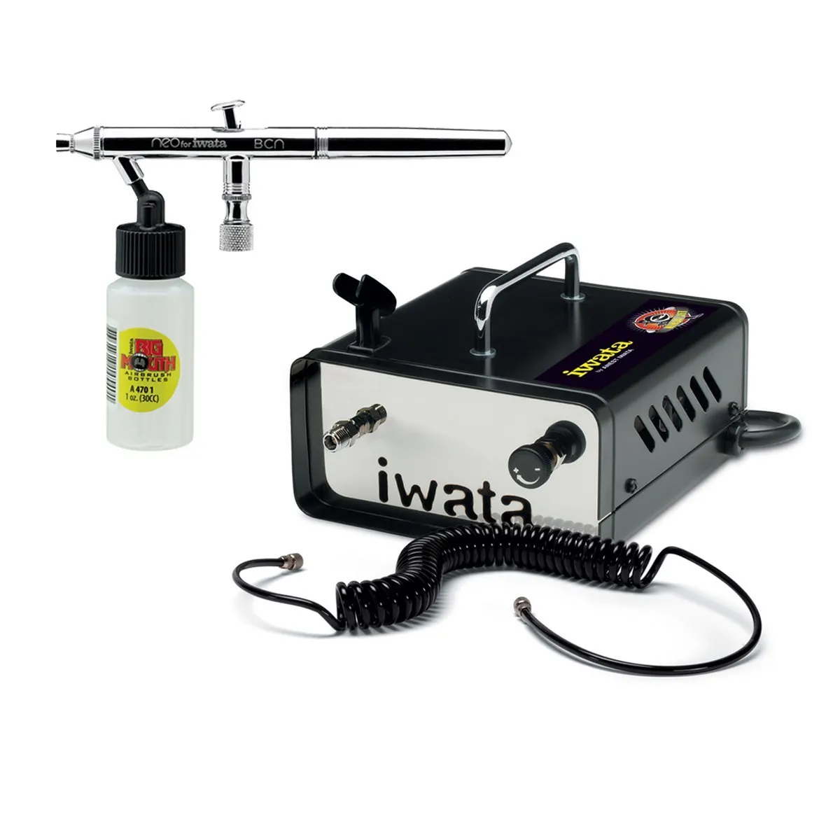 ANEST IWATA Neo Air Brush & Ninja Jet Air Compressor Kit Spray Tan Auto Beauty
