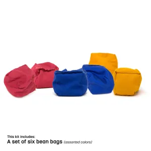 Assorted Colored Bean Bags Set of 6