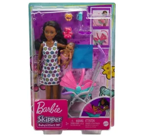 Barbie Skipper Babysitters Inc. Doll & Accessory Babysitter With Black Hair & Stroller