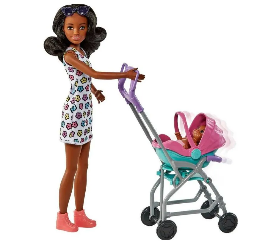 Barbie Skipper Babysitters Inc. Doll & Accessory Babysitter With Black Hair & Stroller