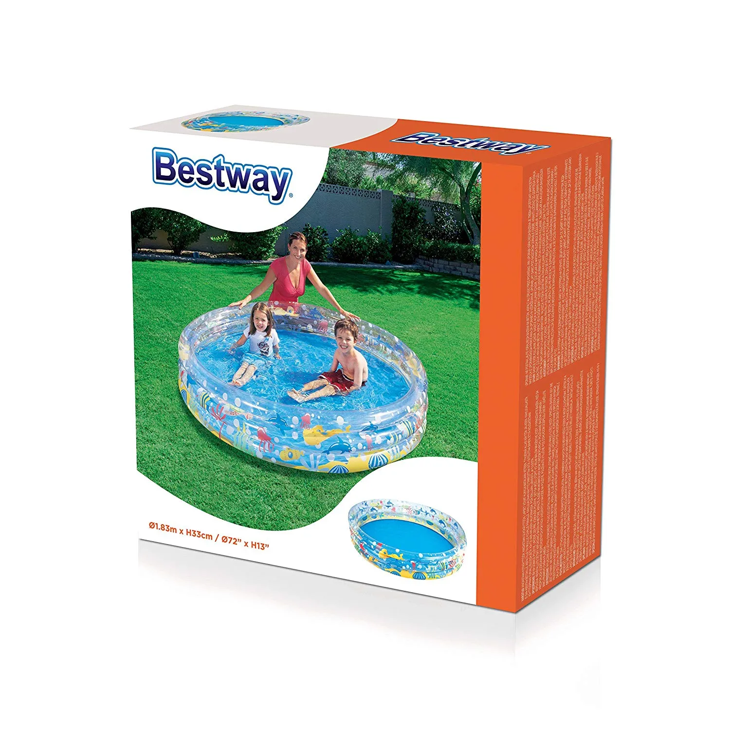 Bestway Deep Dive 3-Ring Pool (72" x H13"/1.83m x H33cm)