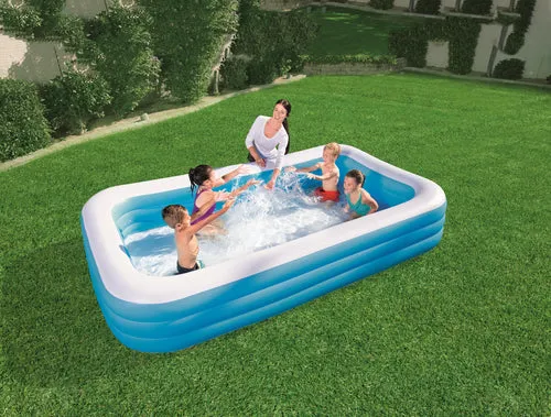 Bestway Deluxe Blue Rectangular Family Pool (10' x 72" x 22"/3.05m x 1.83m x 56cm)