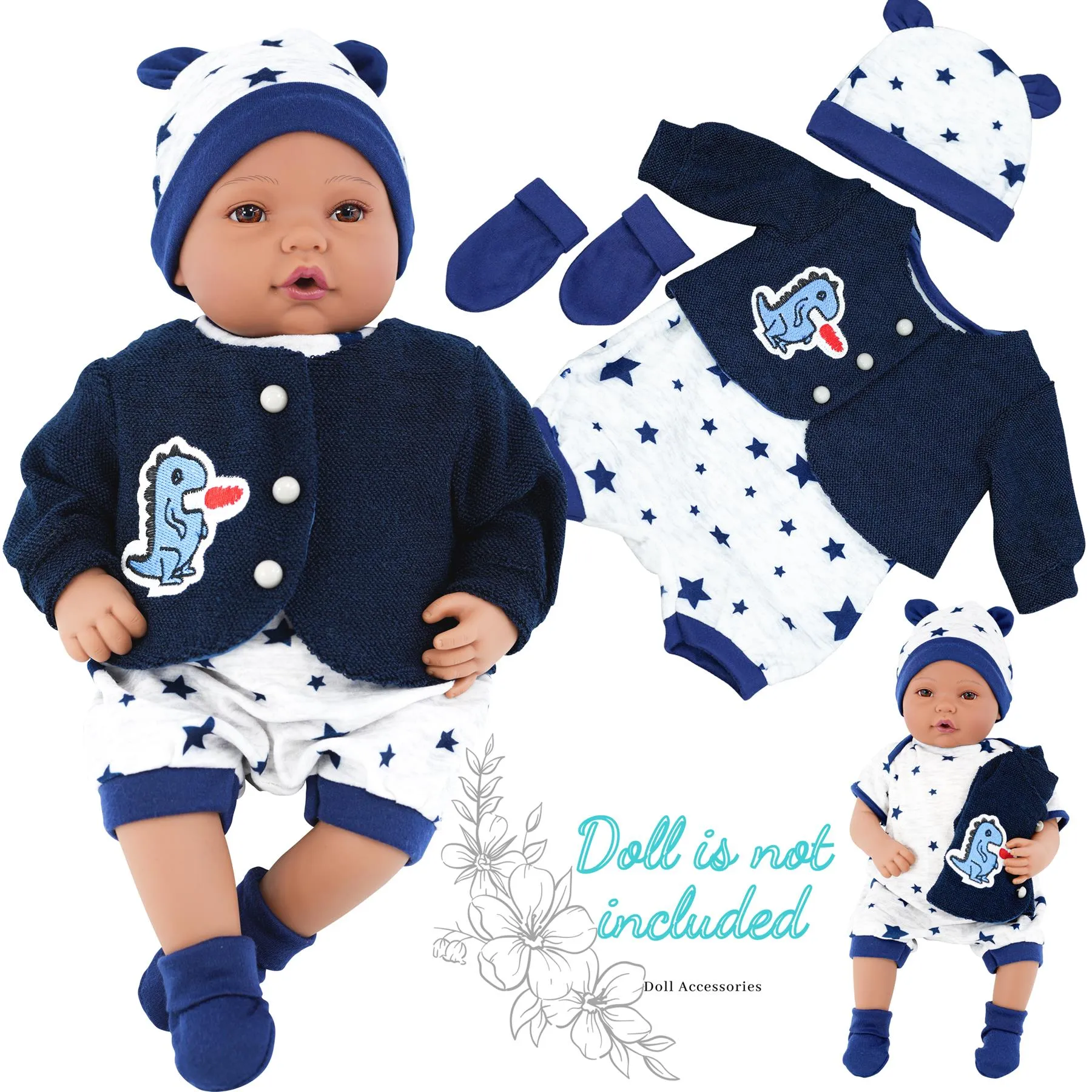 BiBi Outfits - Reborn Doll Clothes (Navy) (50 cm / 20")