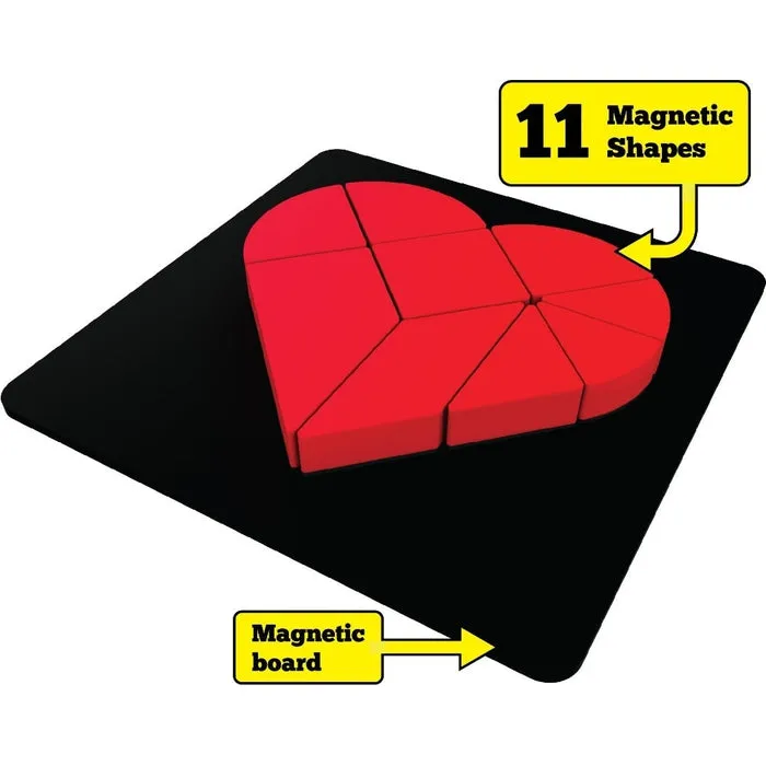 Brain Booster Type 2 (junior) - 56 puzzles designed to boost intelligence - with Magnetic Shapes, Magnetic Board, Puzzle Book and Solution Book
