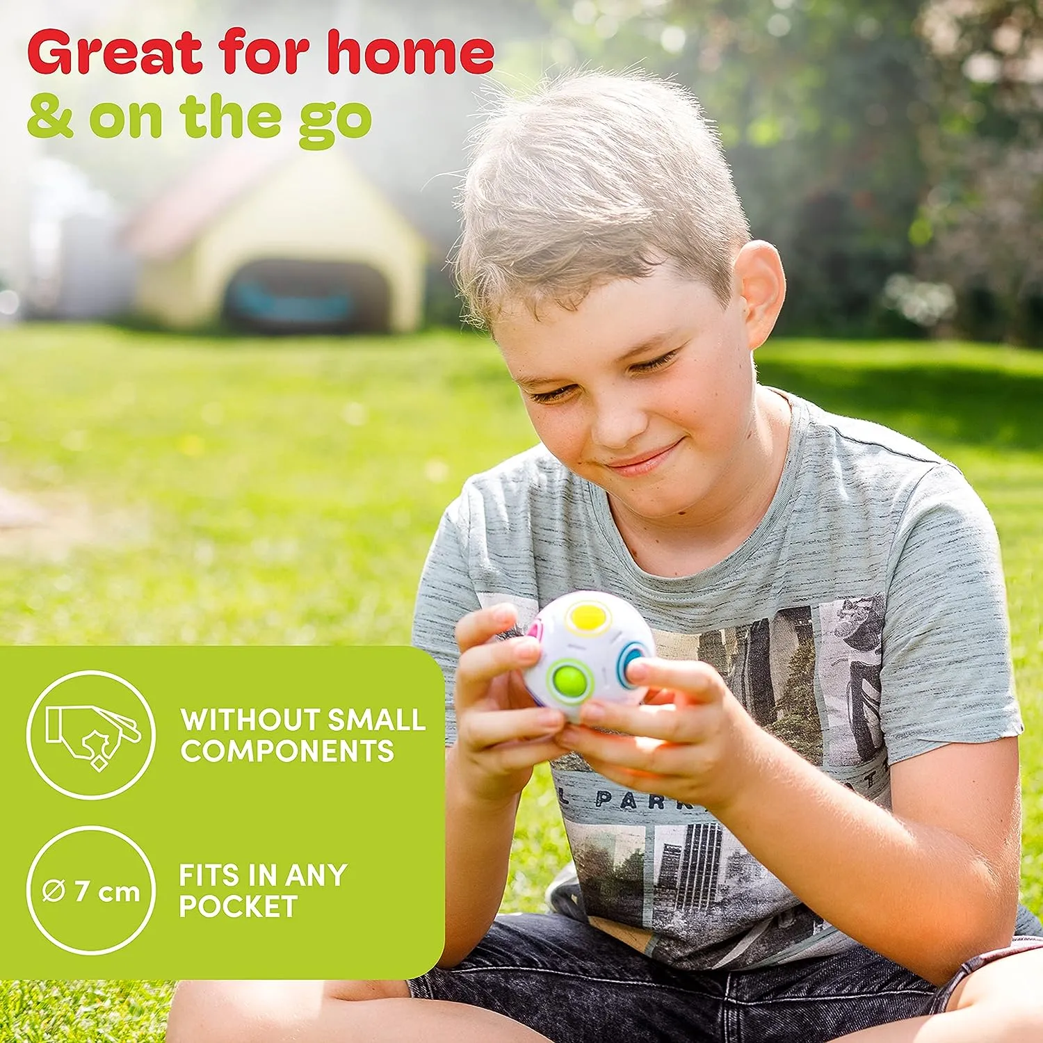 Fidget Ball Magic  Rainbow Puzzle Ball Brain Teaser Travel Toy for Kids Ages 6-10