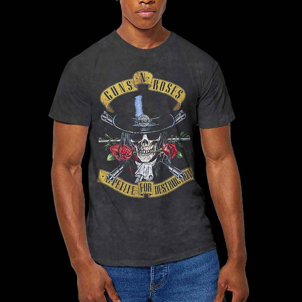Guns 'n' Roses "Appetite For Destruction" Black Dip Dye T shirt