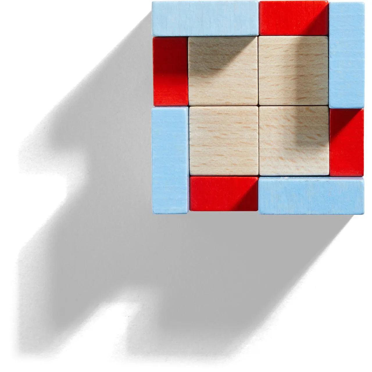 Haba 3D Arranging Game - Wooden Building Blocks, Four By Four