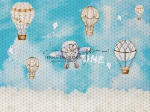 Hot Air Balloons in the Sky with Kites (JE)