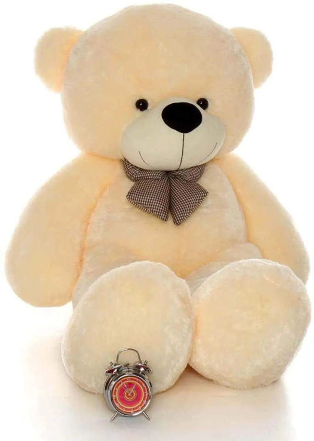 HUG 'n' FEEL SOFT TOYS Loveable HUGABLE Soft Giant Life Size, Long Huge Teddy BearPlush & Stuffed Toys (Best for Someone Special) Cream 4 Feet 120 cm with Free Heart Shape CUSION