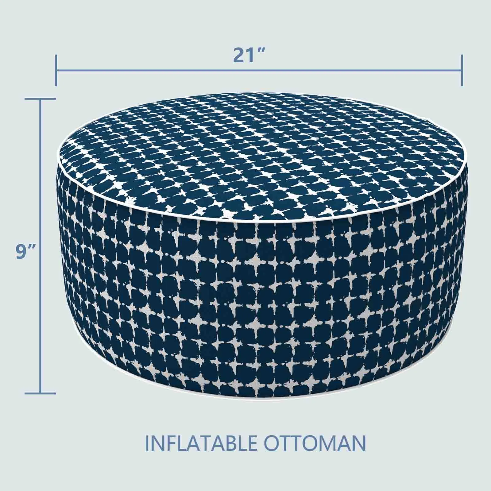 Inflatable Ottoman Tie-dye Navy LVTXIII Outdoor