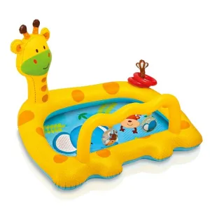 Sure! A more optimized title for this e-commerce product in English with modifiers could be: Intex Smiley Giraffe Inflatable Baby Pool - 44 x 36 x 28.5 Inches, Fun and Safe Water Play for Kids