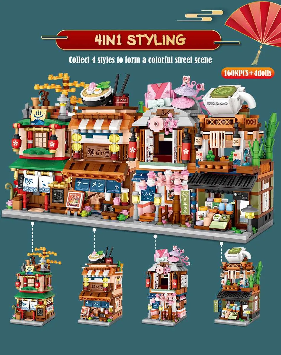 Kawaii Japanese Street Building Blocks