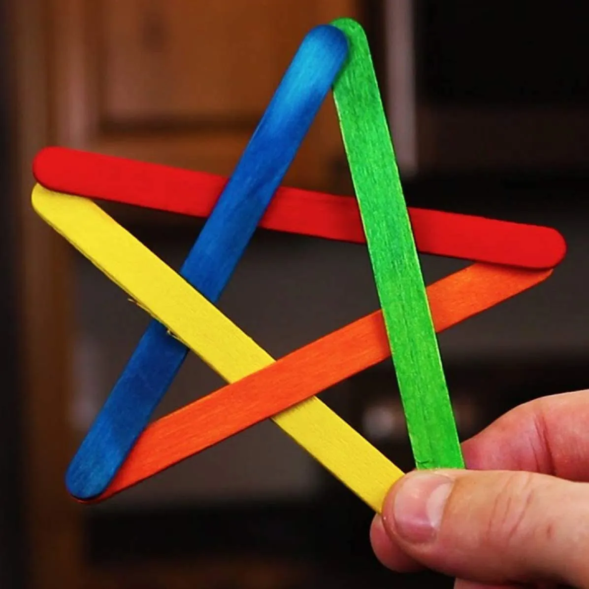Kicko Jumbo Popsicle Sticks - Wooden Colored Craft Stix 5.5 x .75 Inches - 200 Pack Large
