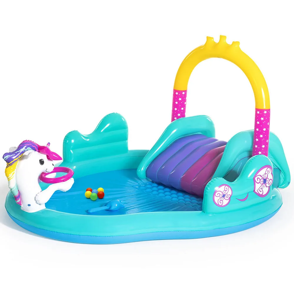 Kids Inflatable Swimming Pool Above Ground Family Fun Play Slide