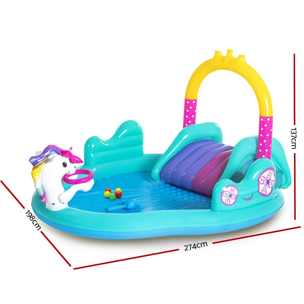 Kids Inflatable Swimming Pool Above Ground Family Fun Play Slide