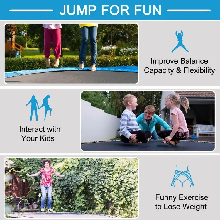 Outdoor Trampoline Bounce Combo with Safety Closure Net Ladder-15 ft