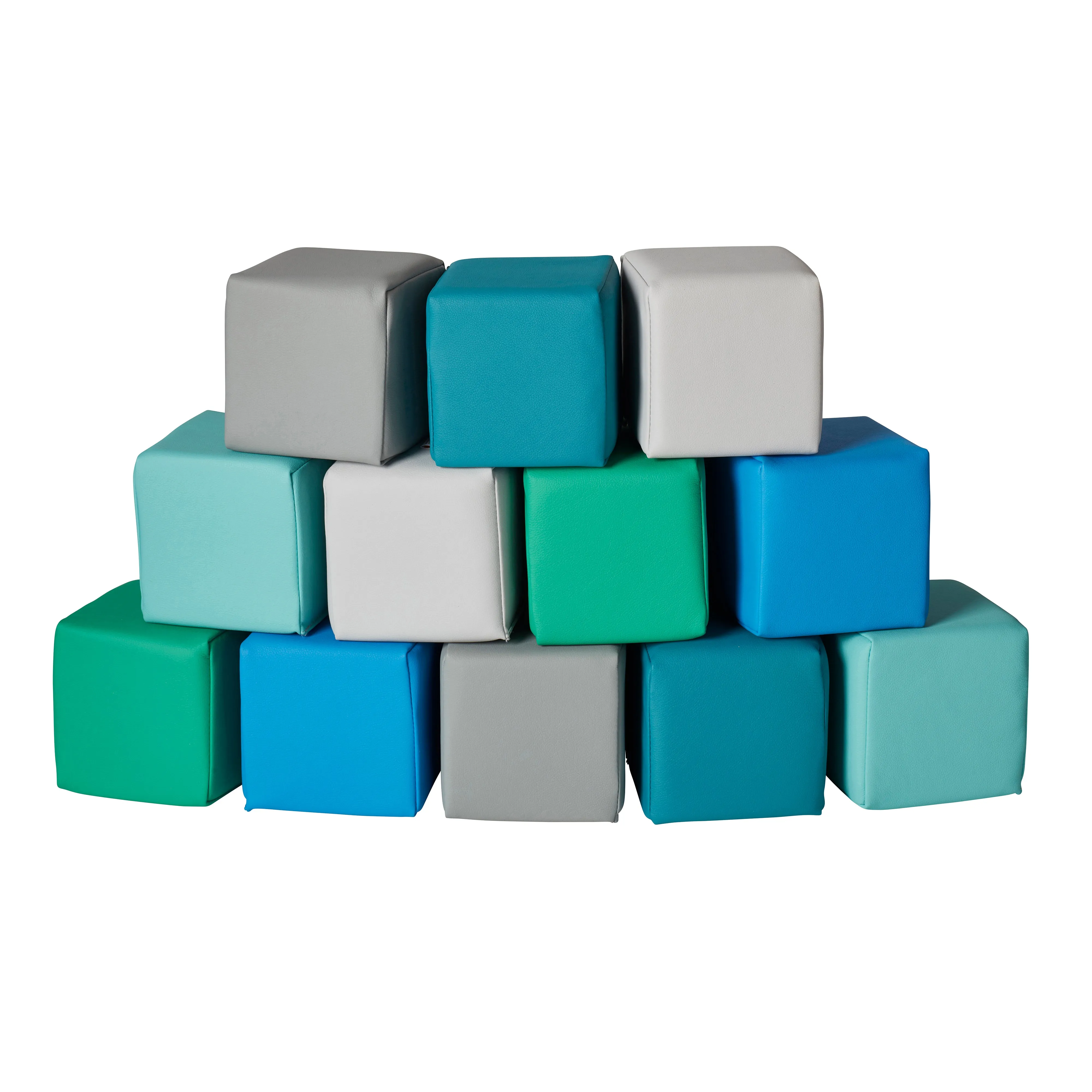 Patchwork Toddler Building Blocks, Foam Cubes, 12-Piece