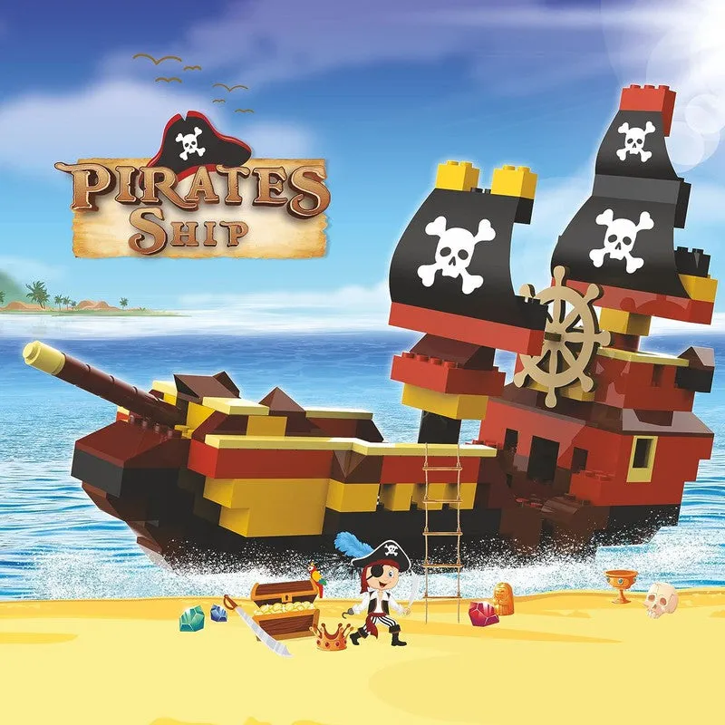 Pirates Ship ABS Building Blocks Kit, Colourful Bricks and Blocks Adventure Play Set - (224 Pcs)