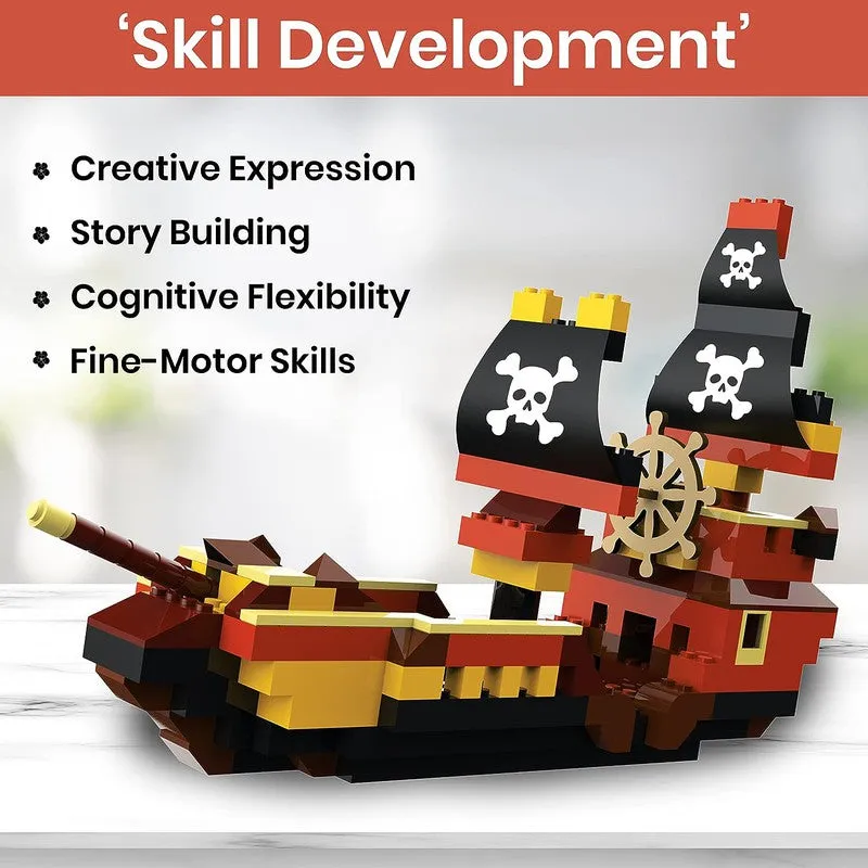 Pirates Ship ABS Building Blocks Kit, Colourful Bricks and Blocks Adventure Play Set - (224 Pcs)