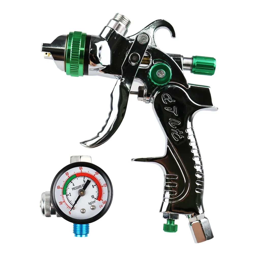 Professional Gravity-Fed HVLP Spray gun 1.4mm   Air Regulator with Gauge