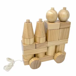 Stacking Train Blocks - Natural