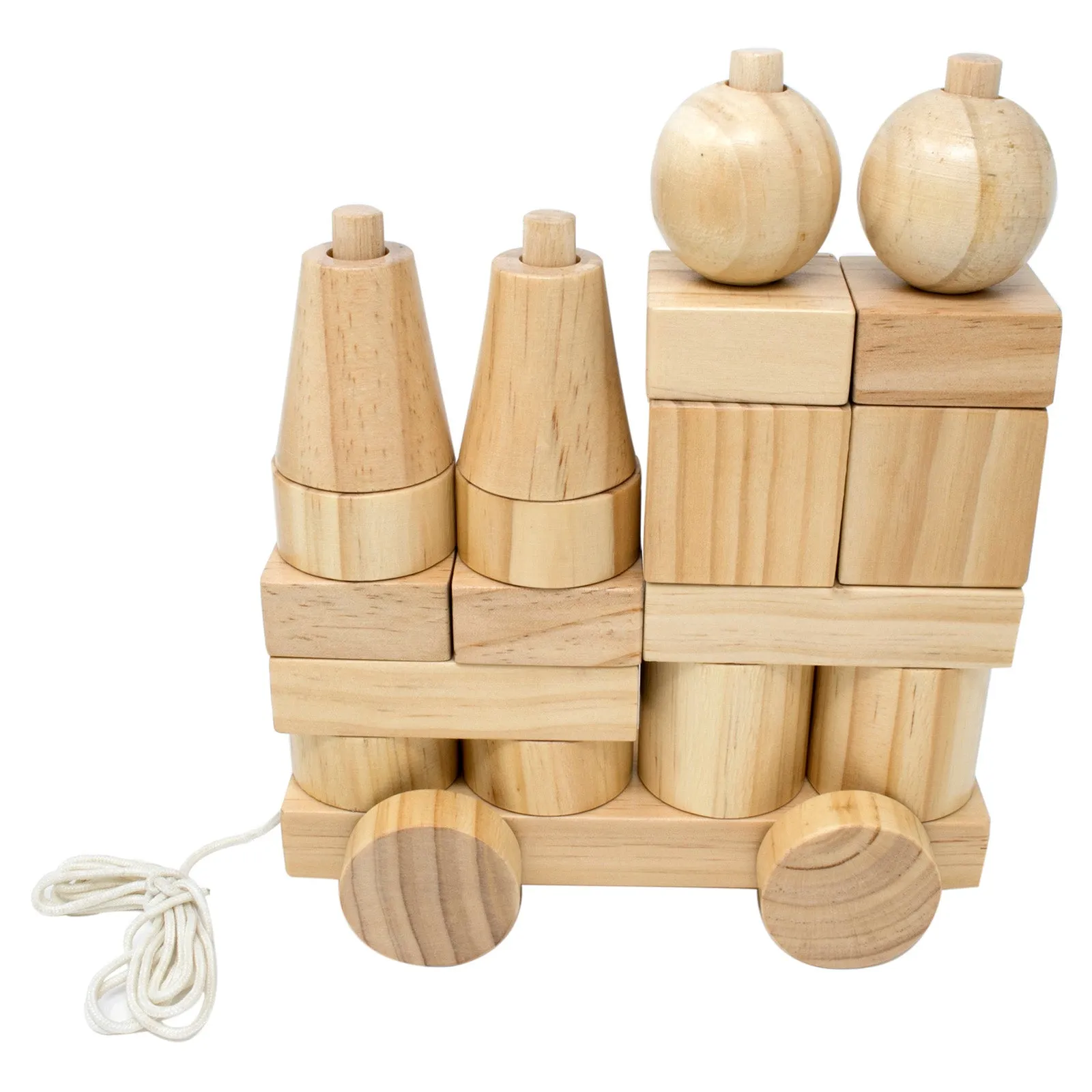 Stacking Train Blocks - Natural