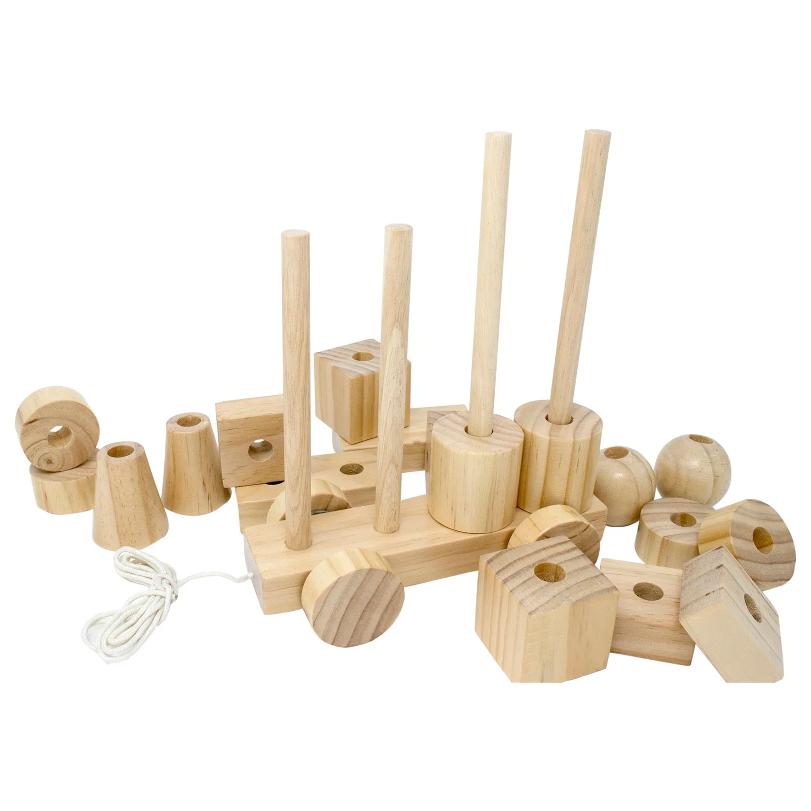 Stacking Train Blocks - Natural