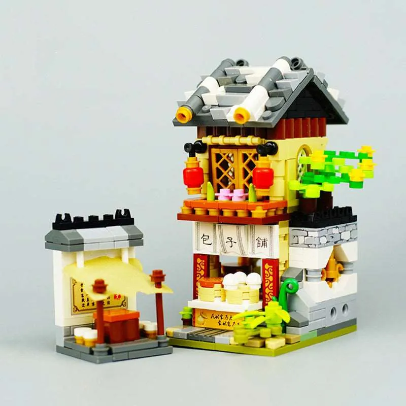 Traditional Chinese Marketplace Building Blocks