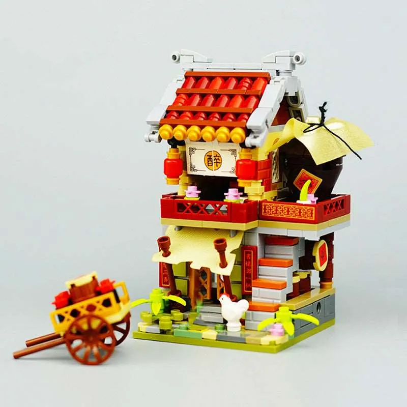 Traditional Chinese Marketplace Building Blocks