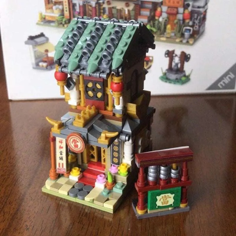 Traditional Chinese Marketplace Building Blocks