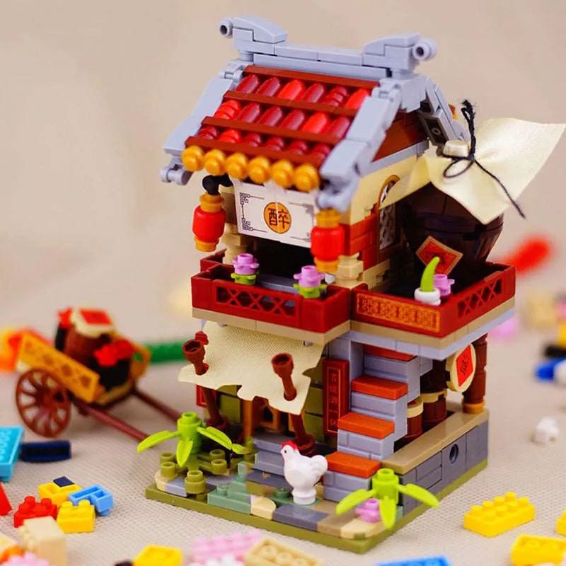 Traditional Chinese Marketplace Building Blocks