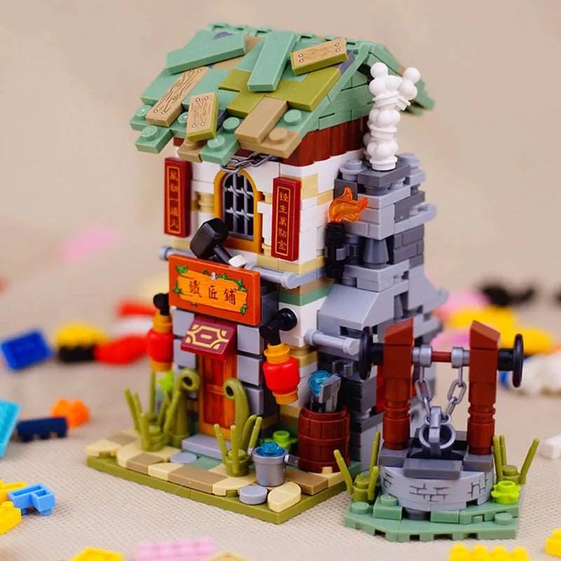 Traditional Chinese Marketplace Building Blocks