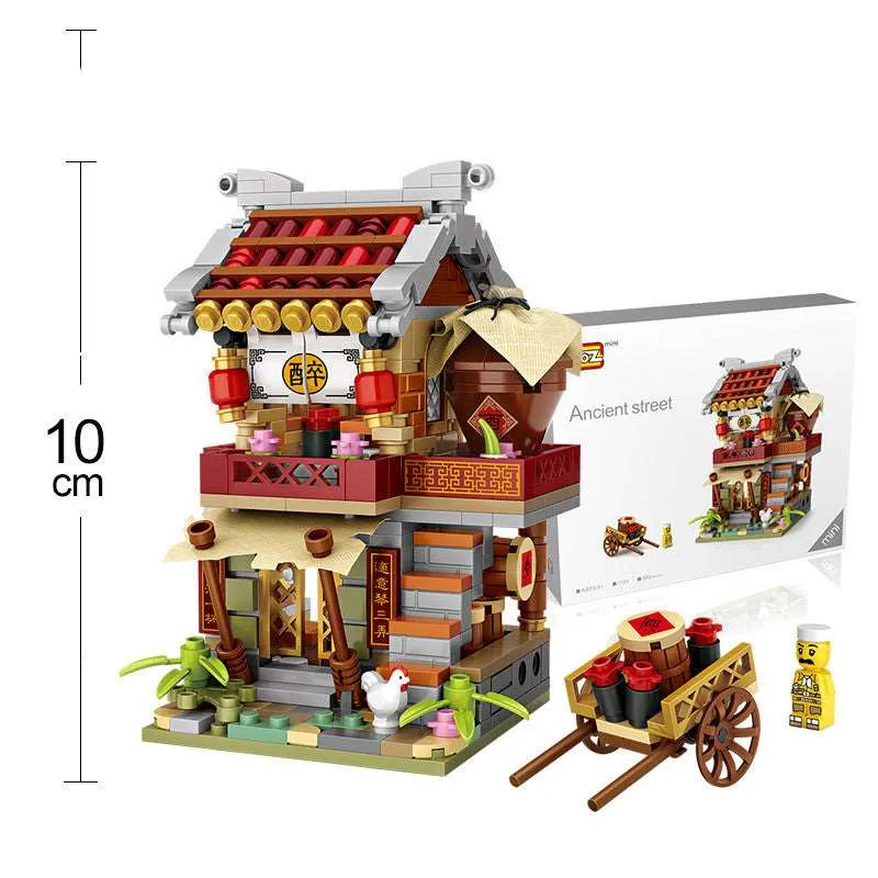 Traditional Chinese Marketplace Building Blocks
