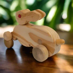 Walk-A-Long Wooden Pull Along Toy Big Rabbit for 12 Months