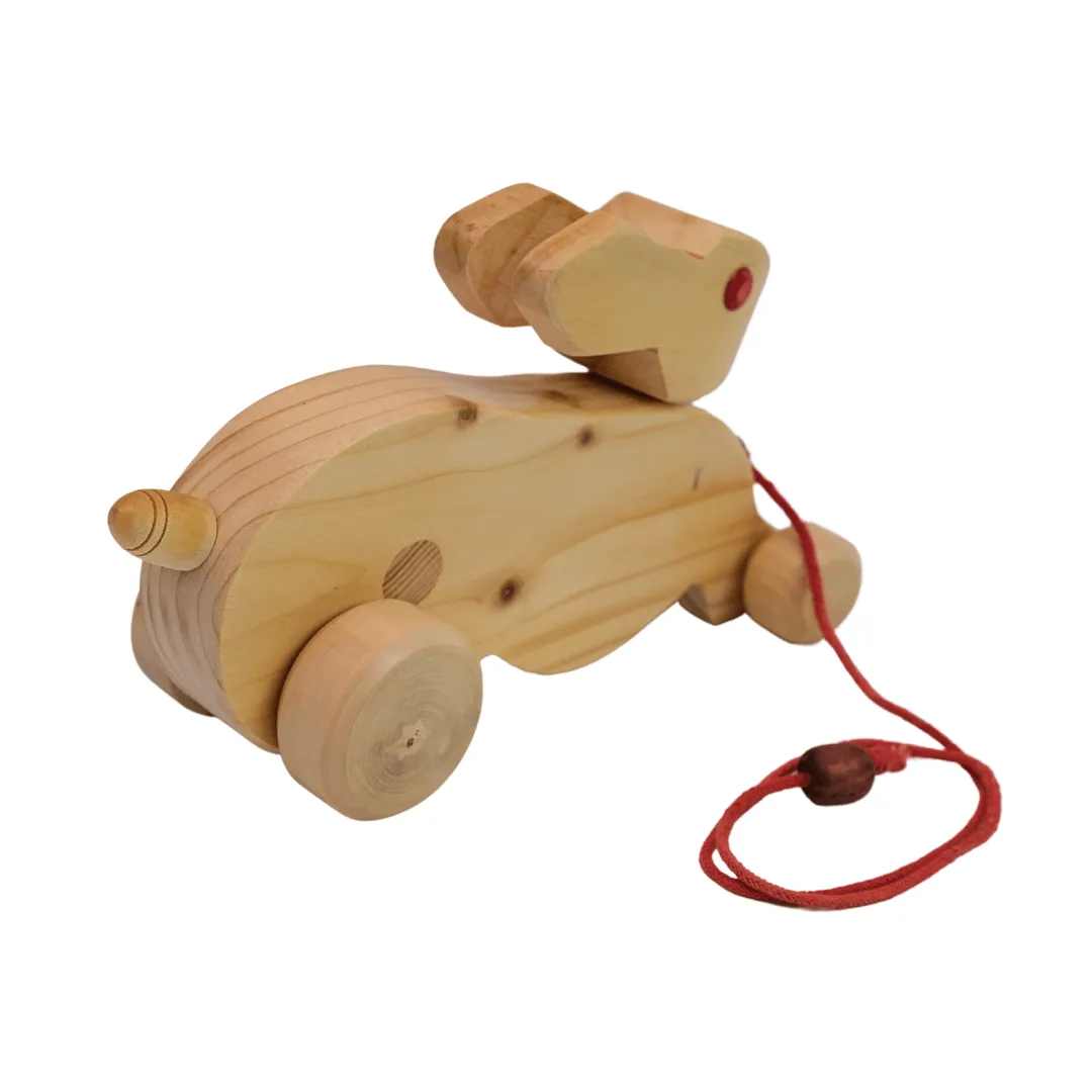 Walk-A-Long Wooden Pull Along Toy Big Rabbit for 12 Months